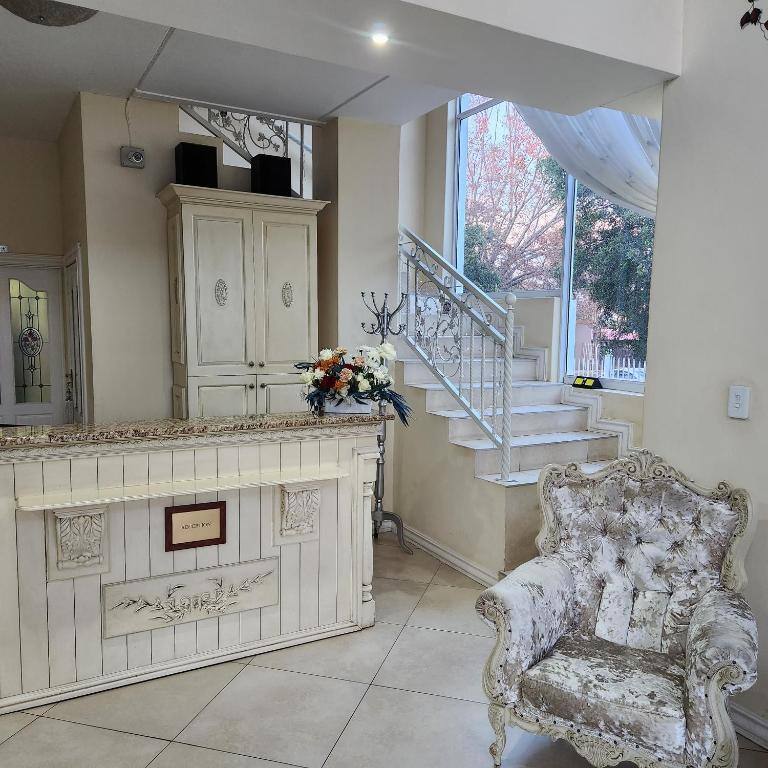 Reception and staircase at Casa Angelo